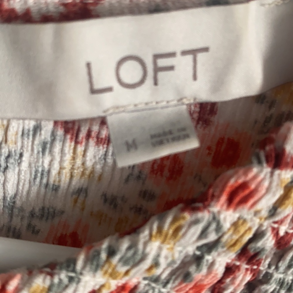 Loft Floral Smocked Ruffled Top - Picture 5 of 7